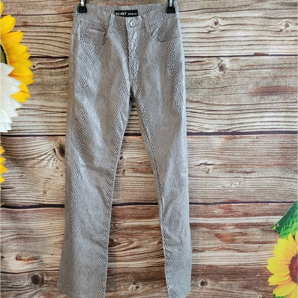 Revolt Jeans Company snakeskin print Women's pants 5/6 Pre-owned